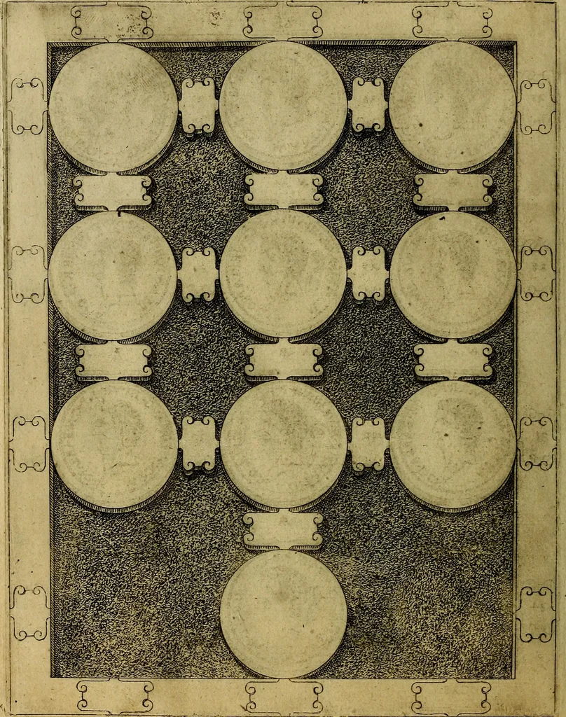 An illustration from C. Ivlivs Caesar : sive Historiae imperatorvm Caesarvmqve romanorvm ex antiqvis nvmismatibvs restitvtae liber primvs; accessit C. Ivlii Caesaris vita et res gestae, 1563, leaf 73