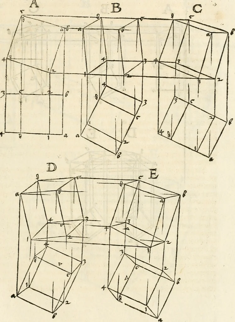 An illustration from Clariss[imi] pictoris et geometræ Alberti Dureri, De varietate figurarum et flexuris partium ac gestib[um] imaginum, : libri duo, cqui priorib[us] De symmetria quondam editis, nunc primum in latinum conversi accesserunt, 1534, leaf 106