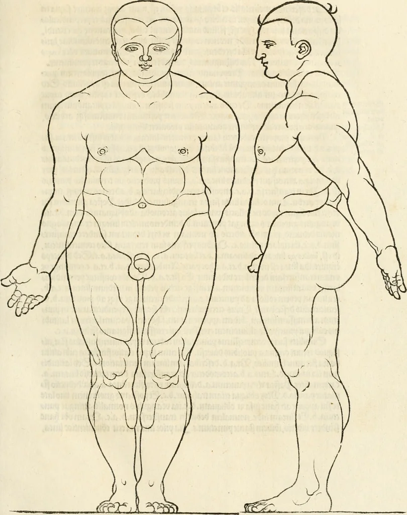 An illustration from Clariss[imi] pictoris et geometræ Alberti Dureri, De varietate figurarum et flexuris partium ac gestib[um] imaginum, : libri duo, cqui priorib[us] De symmetria quondam editis, nunc primum in latinum conversi accesserunt, 1534, leaf 16