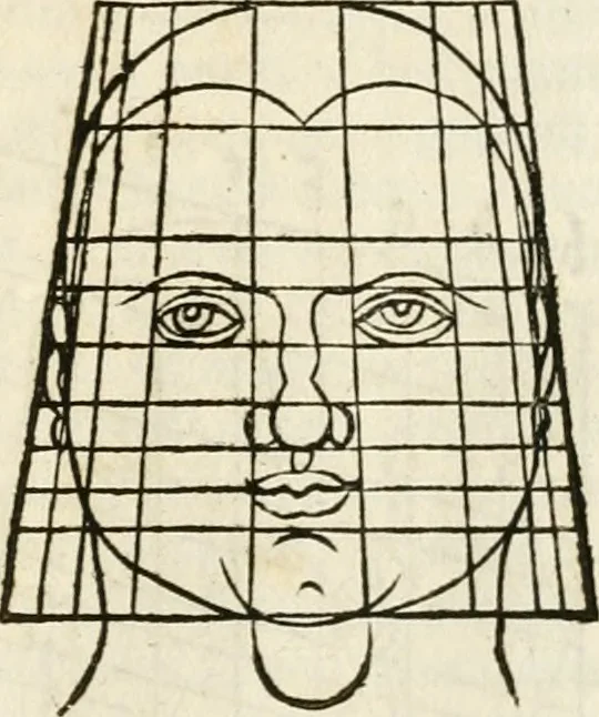 An illustration from Clariss[imi] pictoris et geometræ Alberti Dureri, De varietate figurarum et flexuris partium ac gestib[um] imaginum, : libri duo, cqui priorib[us] De symmetria quondam editis, nunc primum in latinum conversi accesserunt, 1534, leaf 22