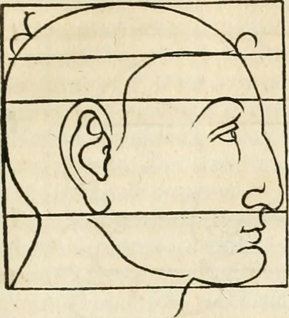 An illustration from Clariss[imi] pictoris et geometræ Alberti Dureri, De varietate figurarum et flexuris partium ac gestib[um] imaginum, : libri duo, cqui priorib[us] De symmetria quondam editis, nunc primum in latinum conversi accesserunt, 1534, leaf 28