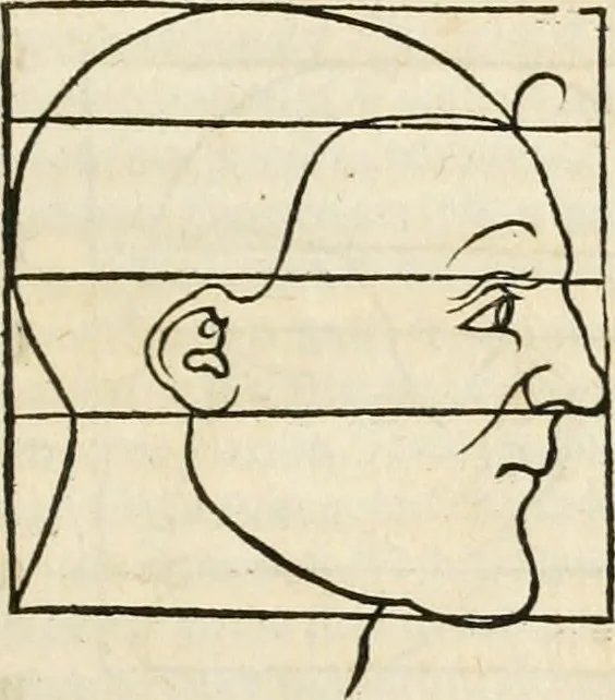 An illustration from Clariss[imi] pictoris et geometræ Alberti Dureri, De varietate figurarum et flexuris partium ac gestib[um] imaginum, : libri duo, cqui priorib[us] De symmetria quondam editis, nunc primum in latinum conversi accesserunt, 1534, leaf 28