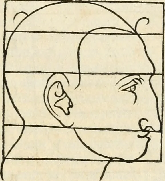 An illustration from Clariss[imi] pictoris et geometræ Alberti Dureri, De varietate figurarum et flexuris partium ac gestib[um] imaginum, : libri duo, cqui priorib[us] De symmetria quondam editis, nunc primum in latinum conversi accesserunt, 1534, leaf 28