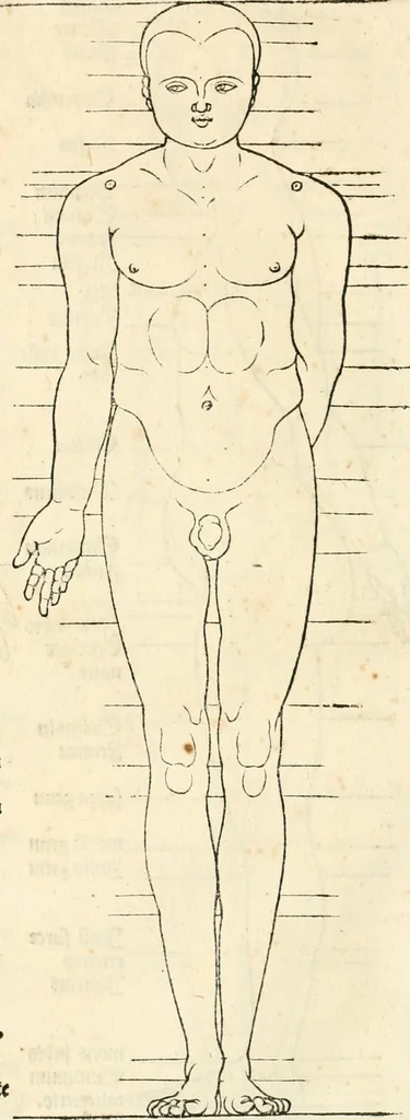 An illustration from Clariss[imi] pictoris et geometræ Alberti Dureri, De varietate figurarum et flexuris partium ac gestib[um] imaginum, : libri duo, cqui priorib[us] De symmetria quondam editis, nunc primum in latinum conversi accesserunt, 1534, leaf 55