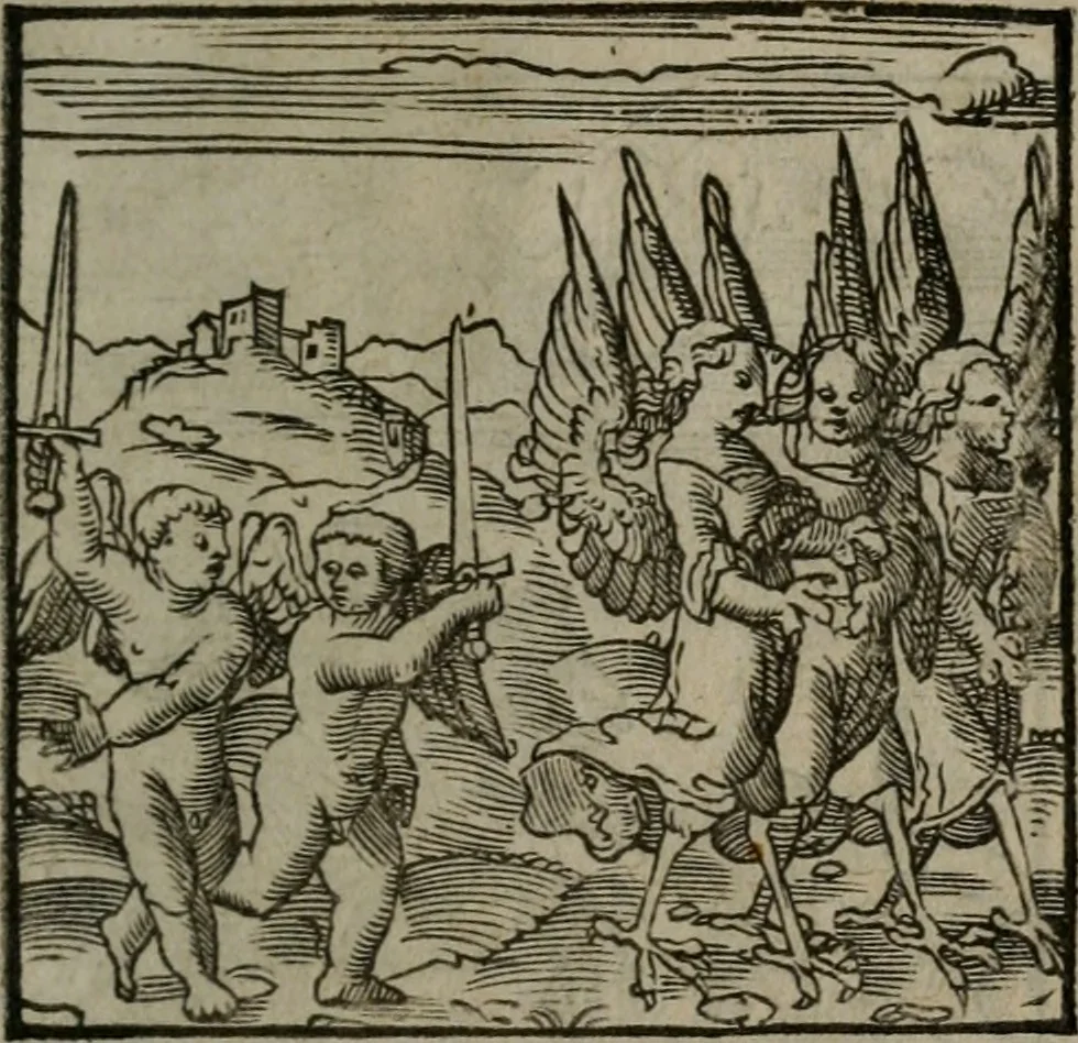 An illustration from Clarissimi Viri D. Andreae Alciati Emblematum libellus : vigilanter recognitus, & ab ipso iam authore locupletatus, 1542, leaf 108