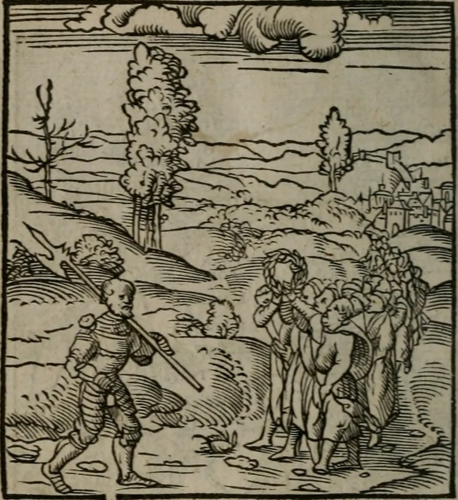 An illustration from Clarissimi Viri D. Andreae Alciati Emblematum libellus : vigilanter recognitus, & ab ipso iam authore locupletatus, 1542, leaf 111