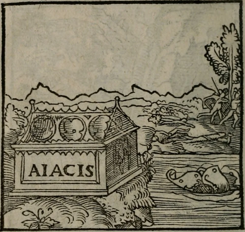 An illustration from Clarissimi Viri D. Andreae Alciati Emblematum libellus : vigilanter recognitus, & ab ipso iam authore locupletatus, 1542, leaf 43