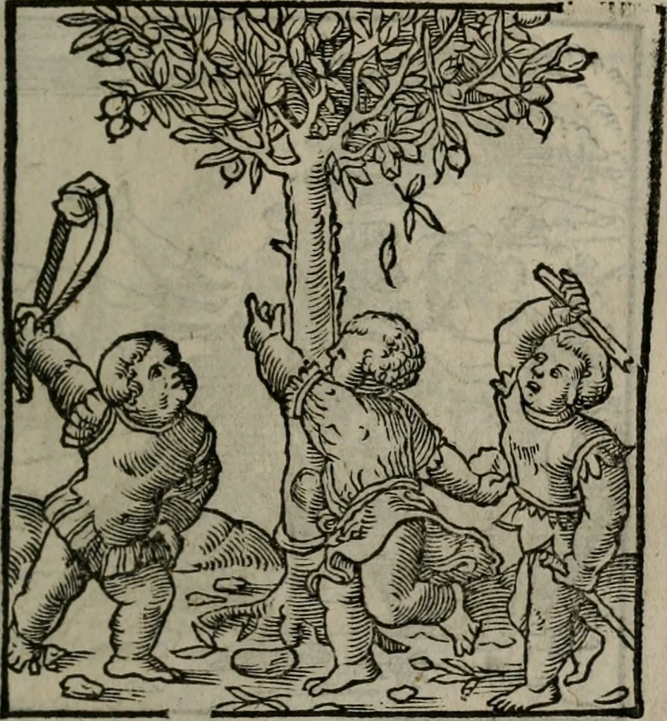 An illustration from Clarissimi Viri D. Andreae Alciati Emblematum libellus : vigilanter recognitus, & ab ipso iam authore locupletatus, 1542, leaf 44