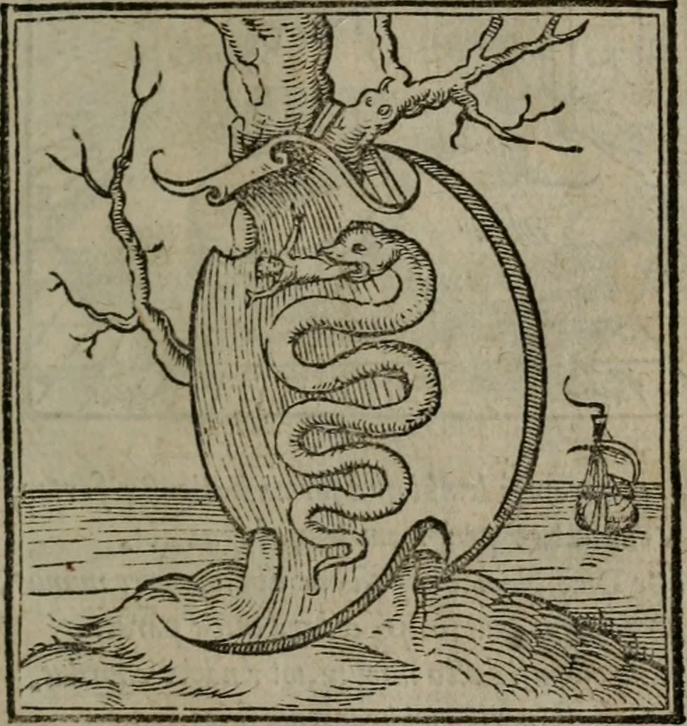 An illustration from Clarissimi Viri D. Andreae Alciati Emblematum libellus : vigilanter recognitus, & ab ipso iam authore locupletatus, 1542, leaf 6