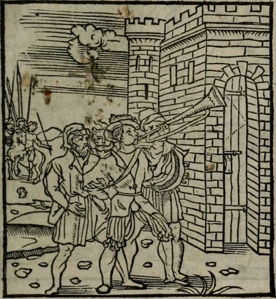 An illustration from Clarissimi Viri D. Andreae Alciati Emblematum libellus : vigilanter recognitus, & ab ipso iam authore locupletatus, 1542, leaf 60