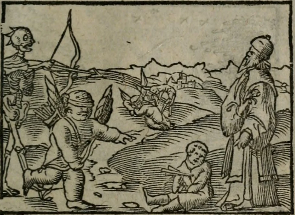 An illustration from Clarissimi Viri D. Andreae Alciati Emblematum libellus : vigilanter recognitus, & ab ipso iam authore locupletatus, 1542, leaf 70