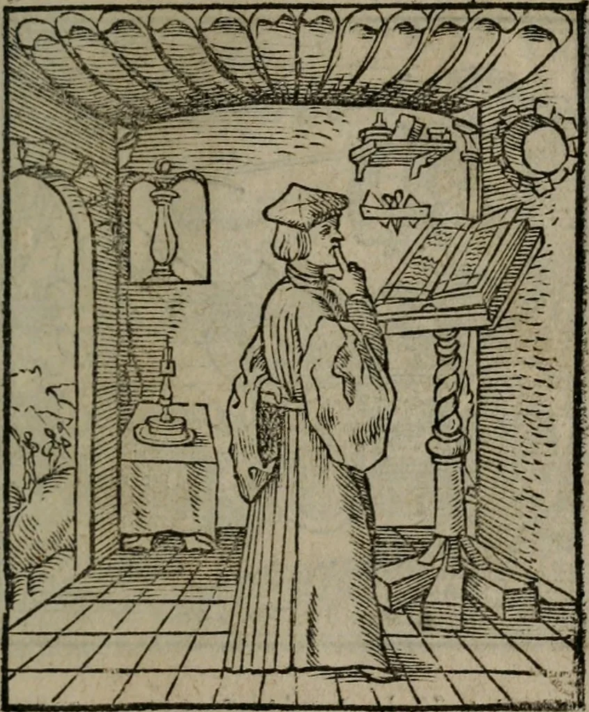 An illustration from Clarissimi Viri D. Andreae Alciati Emblematum libellus : vigilanter recognitus, & ab ipso iam authore locupletatus, 1542, leaf 8