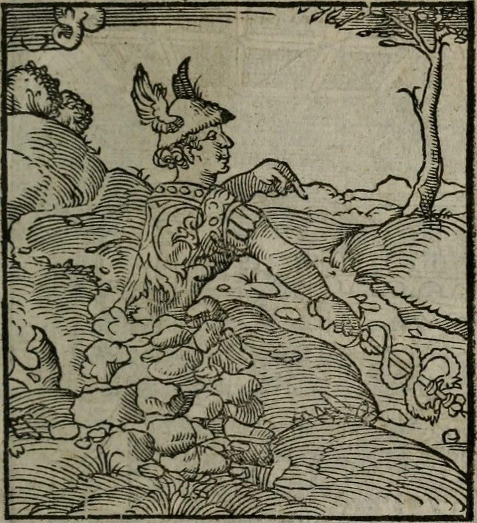 An illustration from Clarissimi Viri D. Andreae Alciati Emblematum libellus : vigilanter recognitus, & ab ipso iam authore locupletatus, 1542, leaf 82