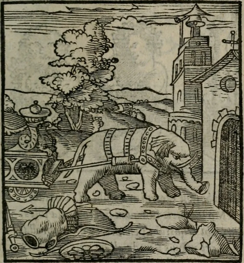 An illustration from Clarissimi Viri D. Andreae Alciati Emblematum libellus : vigilanter recognitus, & ab ipso iam authore locupletatus, 1542, leaf 86
