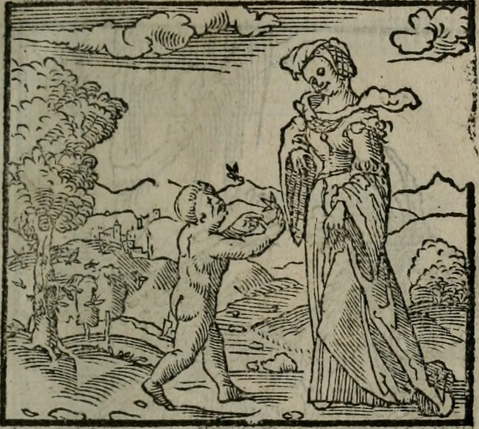 An illustration from Clarissimi Viri D. Andreae Alciati Emblematum libellus : vigilanter recognitus, & ab ipso iam authore locupletatus, 1542, leaf 96