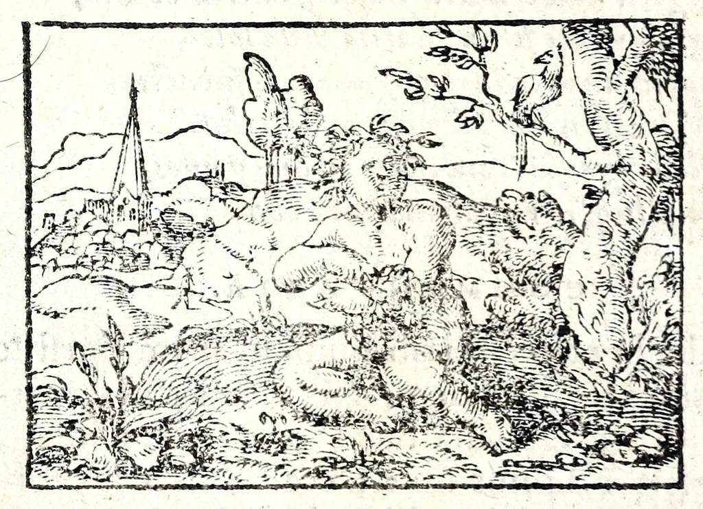 An illustration from Clarissimi viri D. And. Alciati Emblemat. lib. II, aucti & restituti, 1580, leaf 142