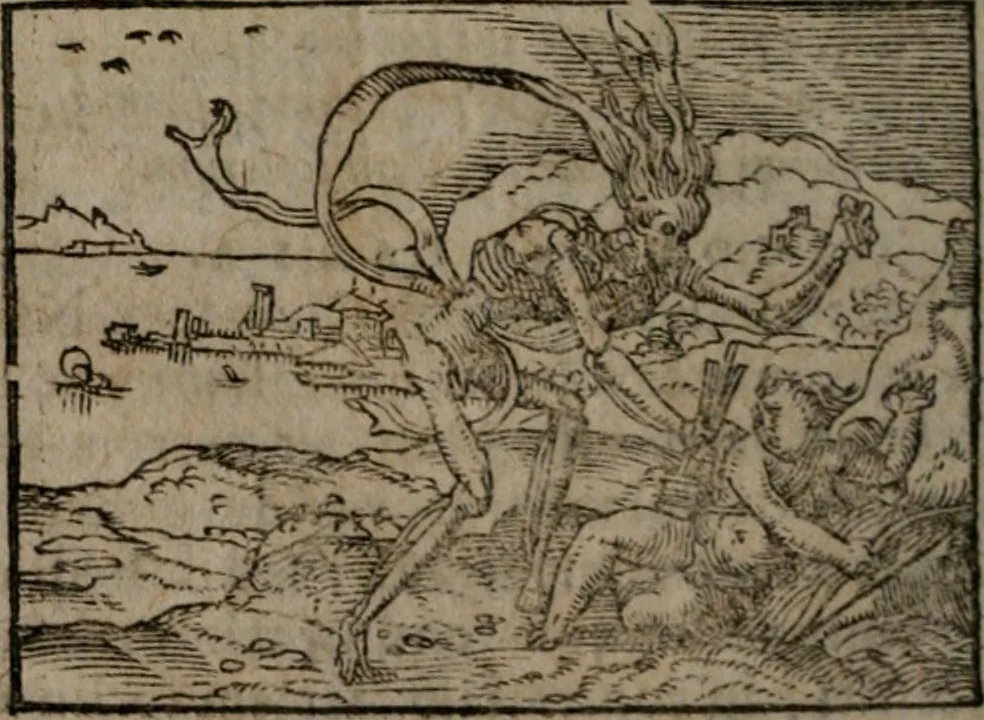 An illustration from Clariss. viri Dn. Andreae Alciati Emblematum libri duo : aucti & restituti, & perelegantibus figuris illustrati, cum succinctis commentariolis ..., 1639, leaf 115