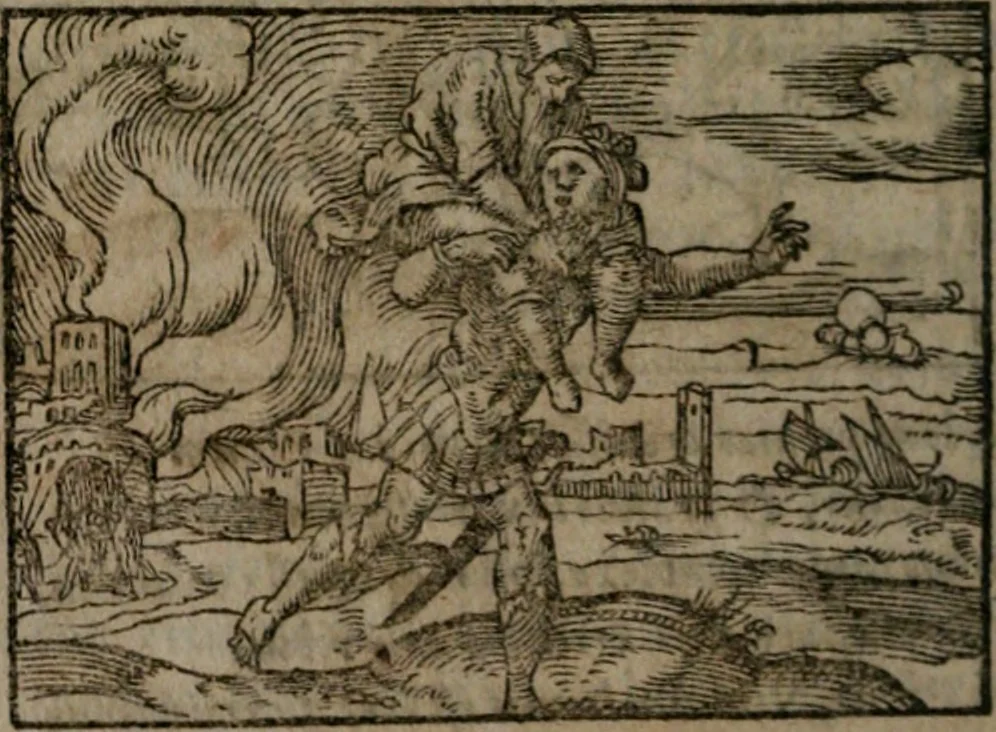 An illustration from Clariss. viri Dn. Andreae Alciati Emblematum libri duo : aucti & restituti, & perelegantibus figuris illustrati, cum succinctis commentariolis ..., 1639, leaf 123