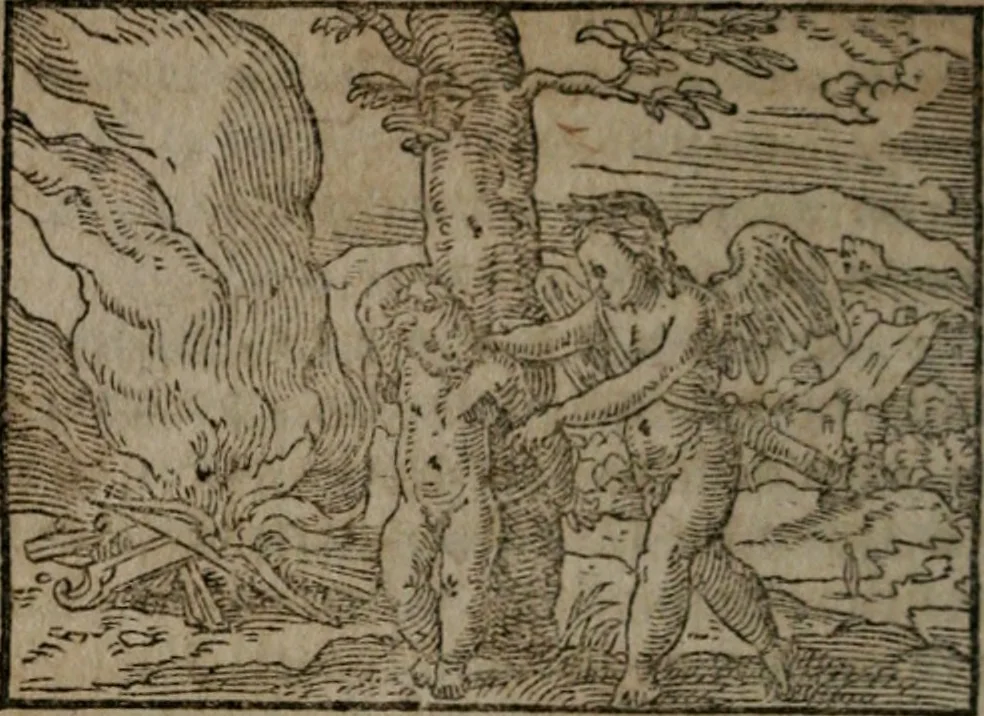 An illustration from Clariss. viri Dn. Andreae Alciati Emblematum libri duo : aucti & restituti, & perelegantibus figuris illustrati, cum succinctis commentariolis ..., 1639, leaf 127
