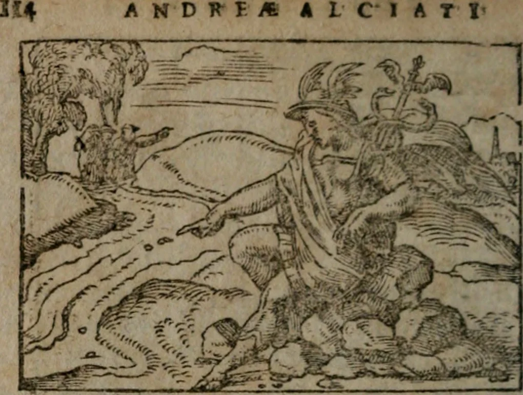 An illustration from Clariss. viri Dn. Andreae Alciati Emblematum libri duo : aucti & restituti, & perelegantibus figuris illustrati, cum succinctis commentariolis ..., 1639, leaf 133