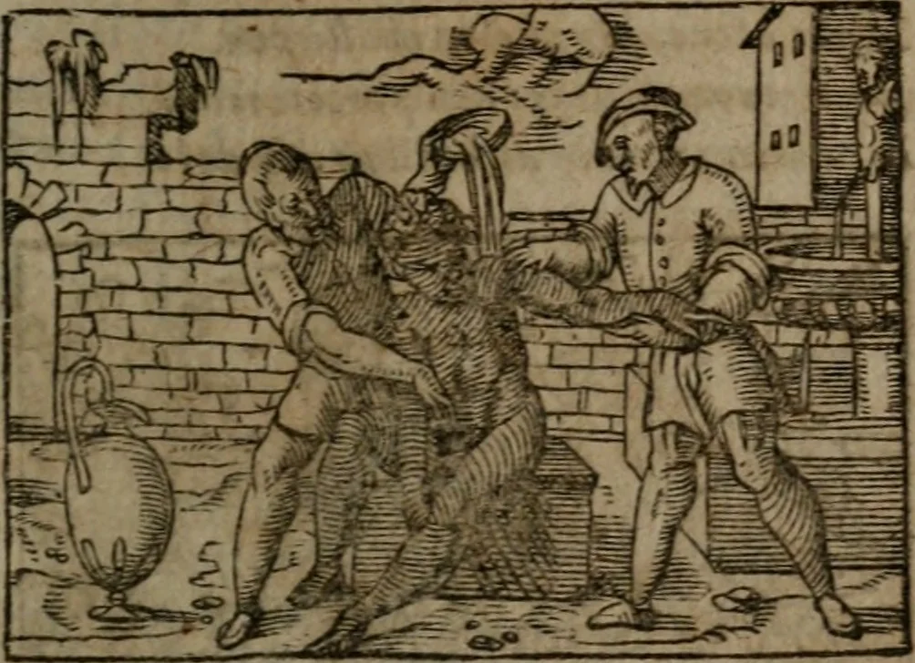 An illustration from Clariss. viri Dn. Andreae Alciati Emblematum libri duo : aucti & restituti, & perelegantibus figuris illustrati, cum succinctis commentariolis ..., 1639, leaf 144