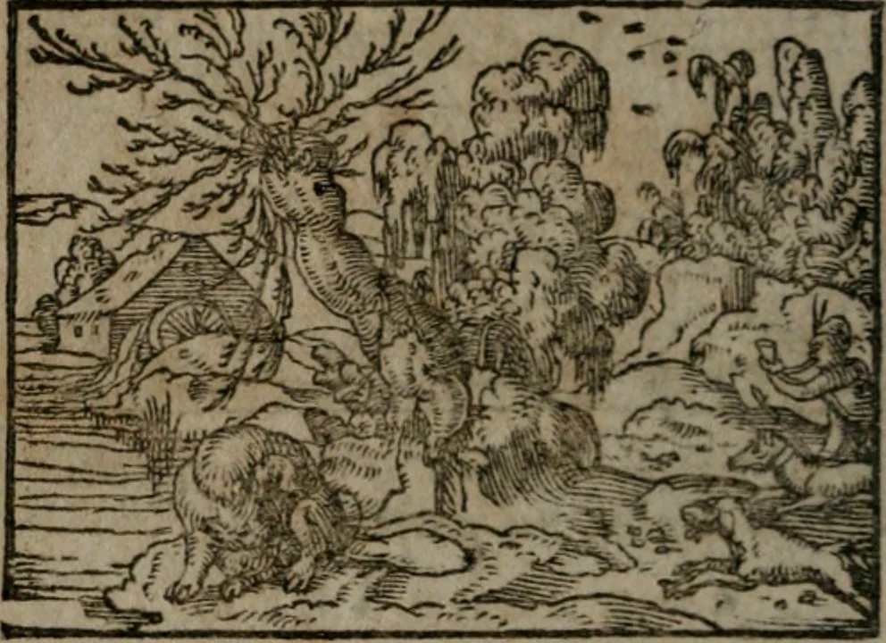 An illustration from Clariss. viri Dn. Andreae Alciati Emblematum libri duo : aucti & restituti, & perelegantibus figuris illustrati, cum succinctis commentariolis ..., 1639, leaf 145