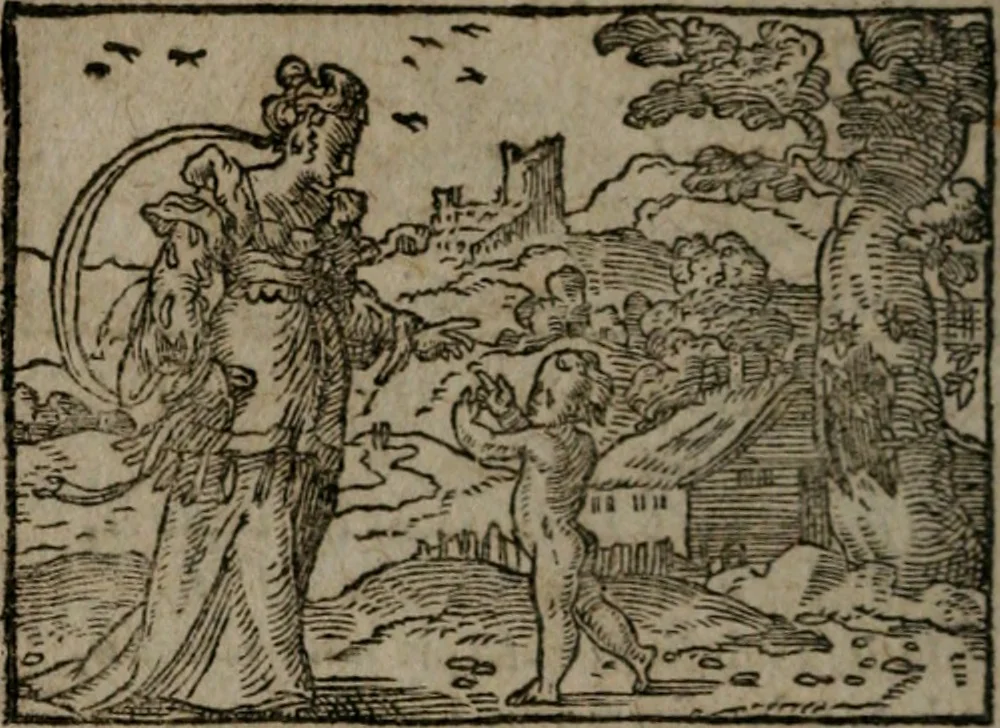 An illustration from Clariss. viri Dn. Andreae Alciati Emblematum libri duo : aucti & restituti, & perelegantibus figuris illustrati, cum succinctis commentariolis ..., 1639, leaf 151