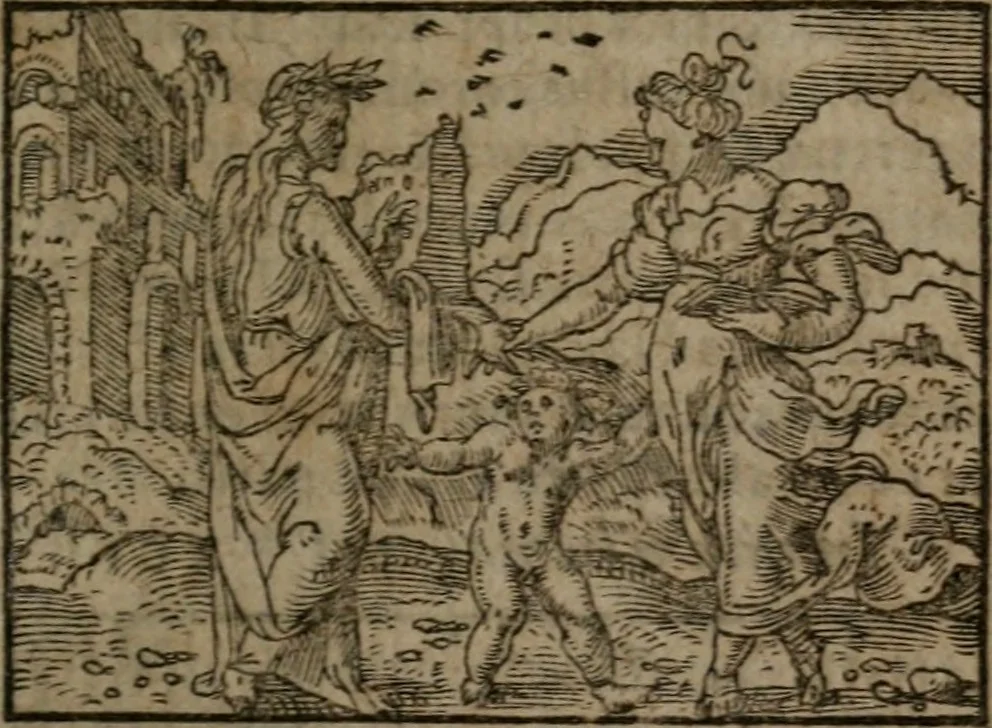 An illustration from Clariss. viri Dn. Andreae Alciati Emblematum libri duo : aucti & restituti, & perelegantibus figuris illustrati, cum succinctis commentariolis ..., 1639, leaf 158