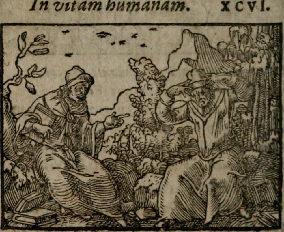 An illustration from Clariss. viri Dn. Andreae Alciati Emblematum libri duo : aucti & restituti, & perelegantibus figuris illustrati, cum succinctis commentariolis ..., 1639, leaf 159