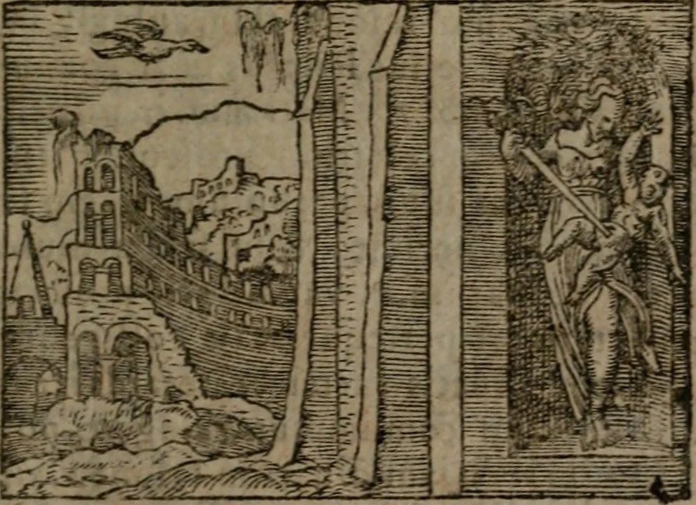 An illustration from Clariss. viri Dn. Andreae Alciati Emblematum libri duo : aucti & restituti, & perelegantibus figuris illustrati, cum succinctis commentariolis ..., 1639, leaf 164