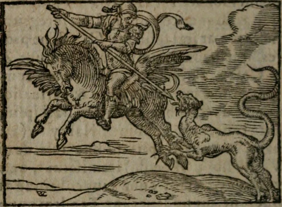 An illustration from Clariss. viri Dn. Andreae Alciati Emblematum libri duo : aucti & restituti, & perelegantibus figuris illustrati, cum succinctis commentariolis ..., 1639, leaf 171