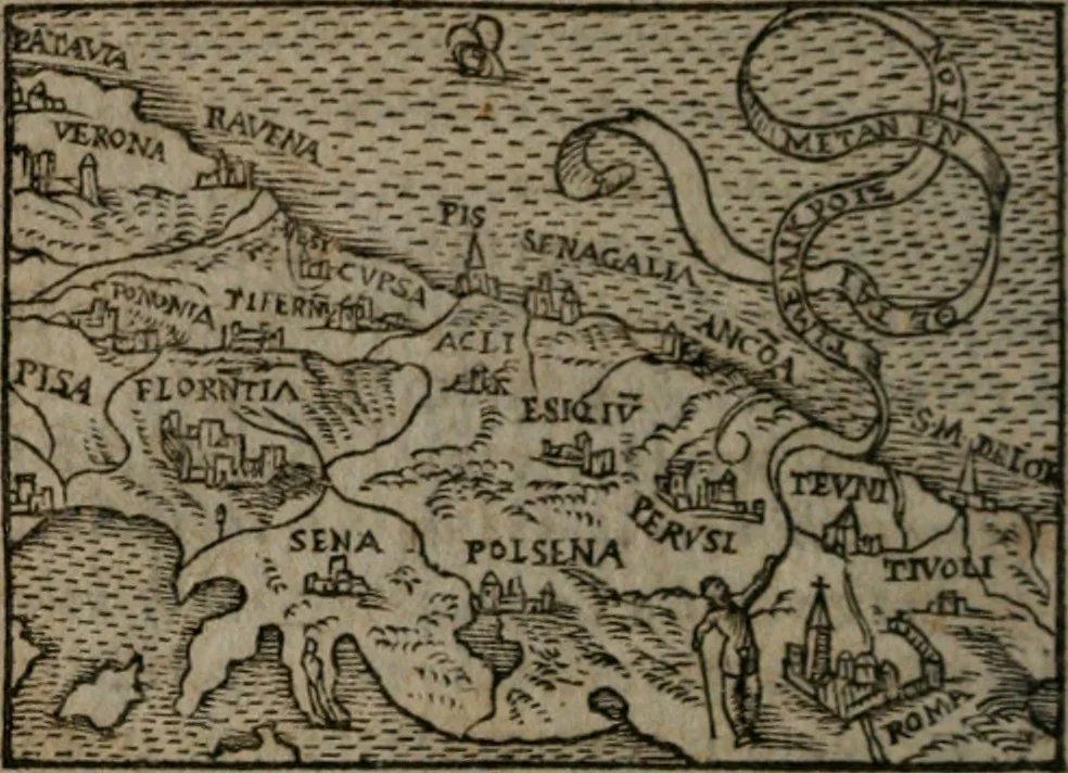 An illustration from Clariss. viri Dn. Andreae Alciati Emblematum libri duo : aucti & restituti, & perelegantibus figuris illustrati, cum succinctis commentariolis ..., 1639, leaf 173