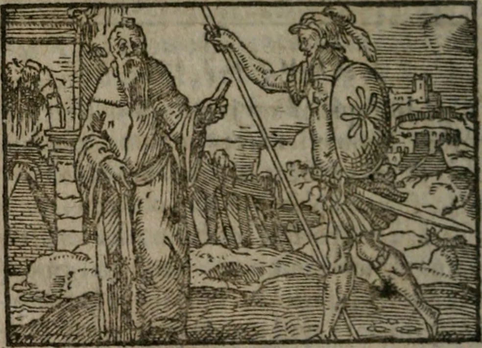 An illustration from Clariss. viri Dn. Andreae Alciati Emblematum libri duo : aucti & restituti, & perelegantibus figuris illustrati, cum succinctis commentariolis ..., 1639, leaf 183