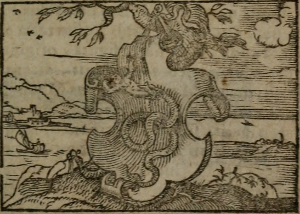 An illustration from Clariss. viri Dn. Andreae Alciati Emblematum libri duo : aucti & restituti, & perelegantibus figuris illustrati, cum succinctis commentariolis ..., 1639, leaf 20