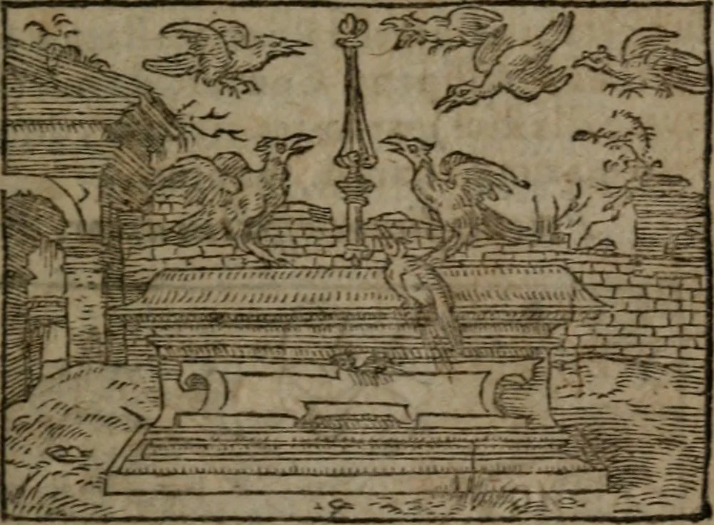 An illustration from Clariss. viri Dn. Andreae Alciati Emblematum libri duo : aucti & restituti, & perelegantibus figuris illustrati, cum succinctis commentariolis ..., 1639, leaf 28