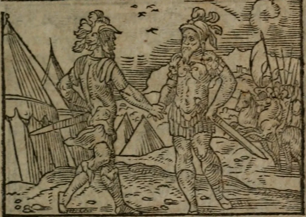 An illustration from Clariss. viri Dn. Andreae Alciati Emblematum libri duo : aucti & restituti, & perelegantibus figuris illustrati, cum succinctis commentariolis ..., 1639, leaf 58