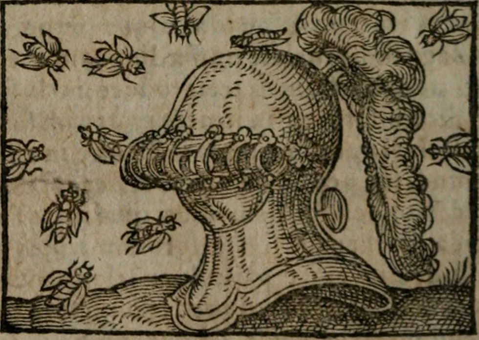 An illustration from Clariss. viri Dn. Andreae Alciati Emblematum libri duo : aucti & restituti, & perelegantibus figuris illustrati, cum succinctis commentariolis ..., 1639, leaf 87