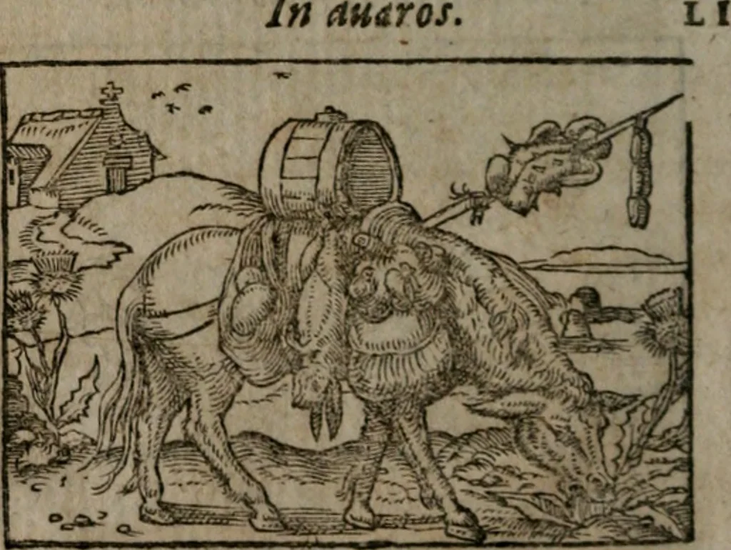 An illustration from Clariss. viri Dn. Andreae Alciati Emblematum libri duo : aucti & restituti, & perelegantibus figuris illustrati, cum succinctis commentariolis ..., 1639, leaf 95