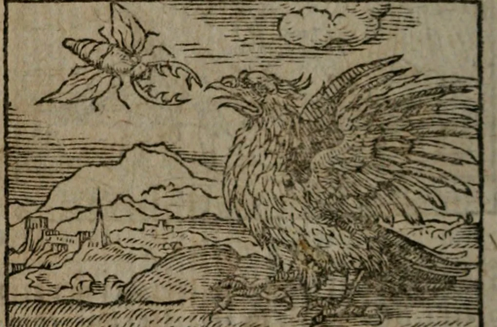 An illustration from Clariss. viri Dn. Andreae Alciati Emblematum libri duo : aucti & restituti, & perelegantibus figuris illustrati, cum succinctis commentariolis ..., 1639, leaf 99