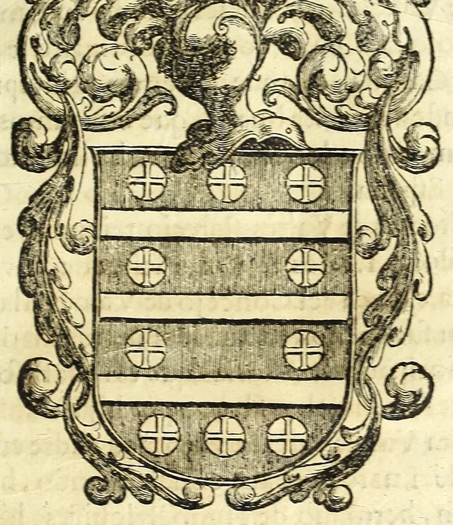 An illustration from Claro origen y descendencia ilvstre de la antigua casa de Valdès : sus varones famosos, y seruicios señalados, que han hecho a la monarquia de España : ofrecido a la magestad católica del Rey N.S. Don Felipe Quarto, 1650, leaf 21