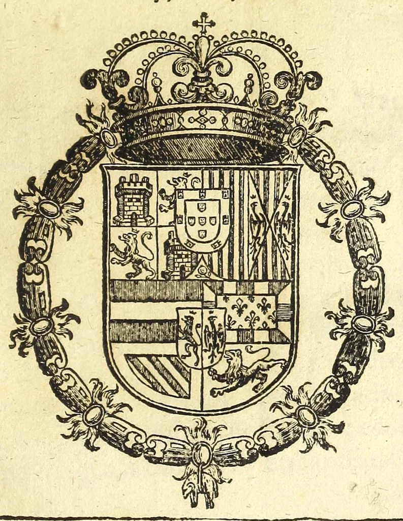 An illustration from Claro origen y descendencia ilvstre de la antigua casa de Valdès : sus varones famosos, y seruicios señalados, que han hecho a la monarquia de España : ofrecido a la magestad católica del Rey N.S. Don Felipe Quarto, 1650, leaf 5