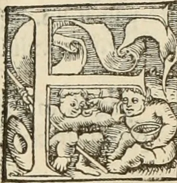 An illustration from Claudii Galeni ... Liber de plenitudine. Polybus De salubri victus ratione privatorum. Guinterio Ioanne Andernaco interprete. Apuleius Platonicus De herbarum virtutibus. Antonii Benivenii Libellus de abditis nonnullis ac mirandis morboru & sanitationum causis, 1528, leaf 87