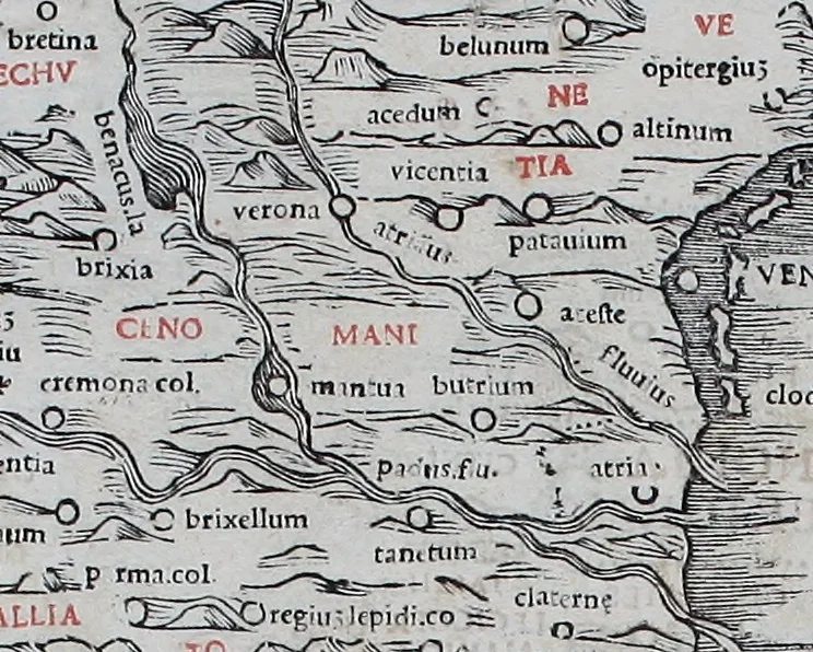 An illustration from Claudii Ptholemaei Alexandrini Liber geographiae cum tabulis et uniuersali figura : et cum additione locorum quae a recentioribus reperta sunt diligenti cura emendatus et impressus, 1511, leaf 142