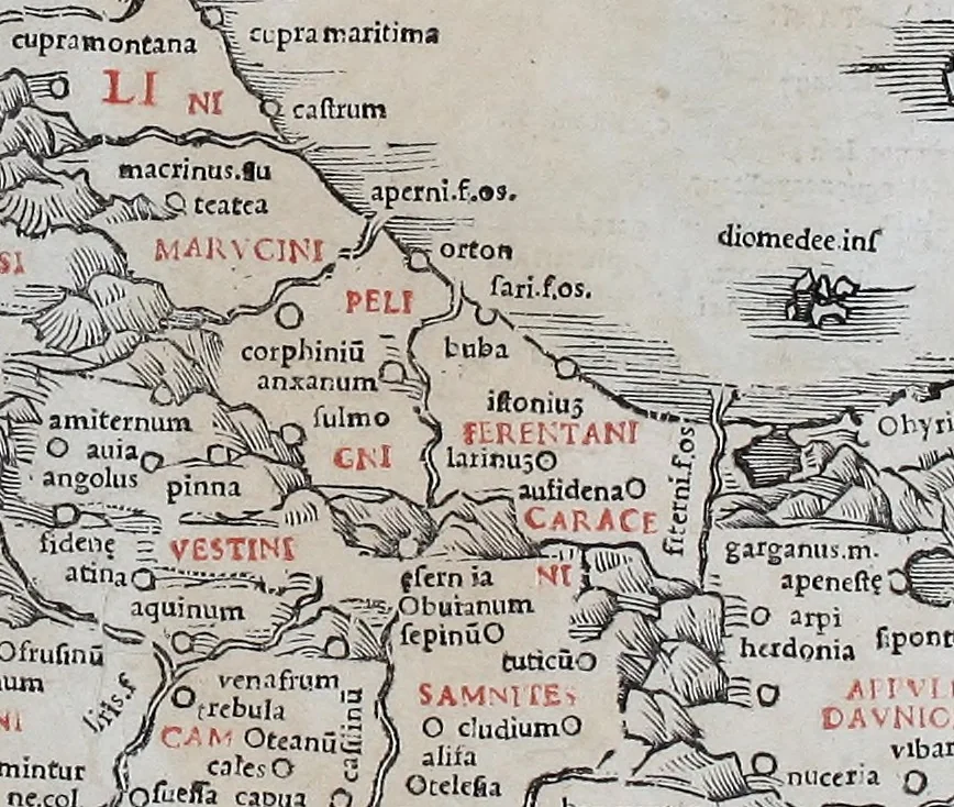 An illustration from Claudii Ptholemaei Alexandrini Liber geographiae cum tabulis et uniuersali figura : et cum additione locorum quae a recentioribus reperta sunt diligenti cura emendatus et impressus, 1511, leaf 142