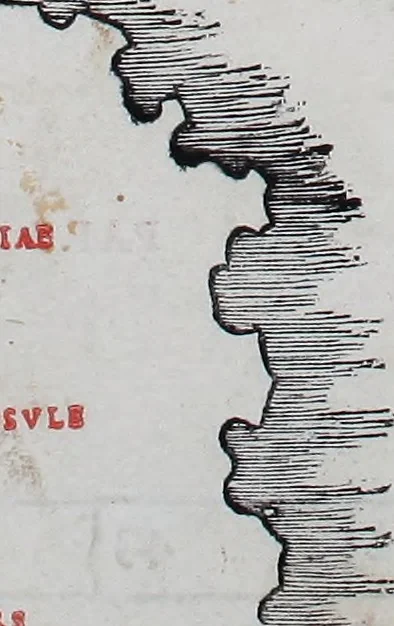An illustration from Claudii Ptholemaei Alexandrini Liber geographiae cum tabulis et uniuersali figura : et cum additione locorum quae a recentioribus reperta sunt diligenti cura emendatus et impressus, 1511, leaf 142