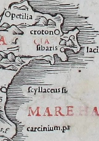 An illustration from Claudii Ptholemaei Alexandrini Liber geographiae cum tabulis et uniuersali figura : et cum additione locorum quae a recentioribus reperta sunt diligenti cura emendatus et impressus, 1511, leaf 142