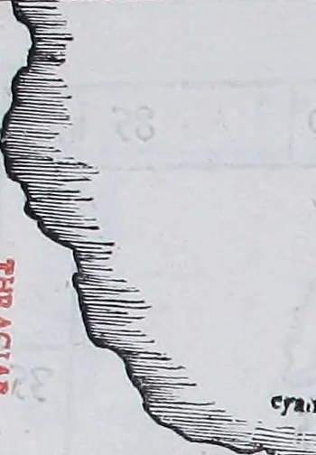 An illustration from Claudii Ptholemaei Alexandrini Liber geographiae cum tabulis et uniuersali figura : et cum additione locorum quae a recentioribus reperta sunt diligenti cura emendatus et impressus, 1511, leaf 160