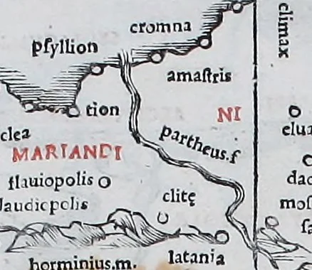 An illustration from Claudii Ptholemaei Alexandrini Liber geographiae cum tabulis et uniuersali figura : et cum additione locorum quae a recentioribus reperta sunt diligenti cura emendatus et impressus, 1511, leaf 160