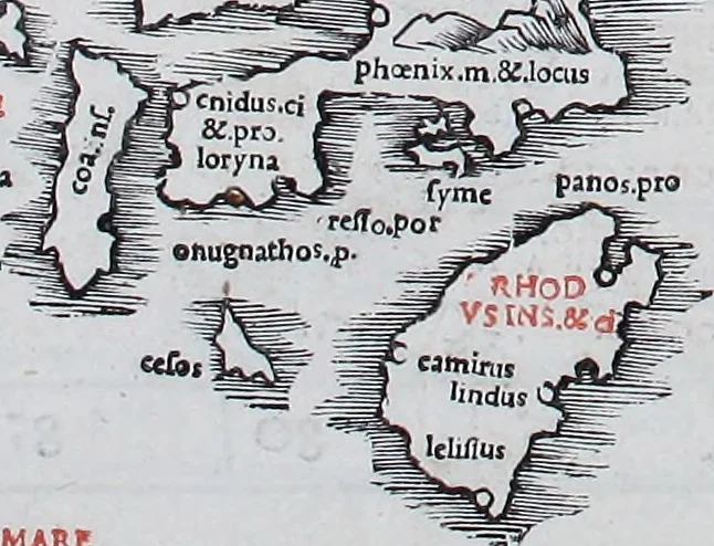 An illustration from Claudii Ptholemaei Alexandrini Liber geographiae cum tabulis et uniuersali figura : et cum additione locorum quae a recentioribus reperta sunt diligenti cura emendatus et impressus, 1511, leaf 160