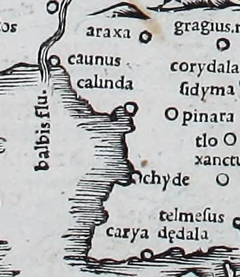 An illustration from Claudii Ptholemaei Alexandrini Liber geographiae cum tabulis et uniuersali figura : et cum additione locorum quae a recentioribus reperta sunt diligenti cura emendatus et impressus, 1511, leaf 160